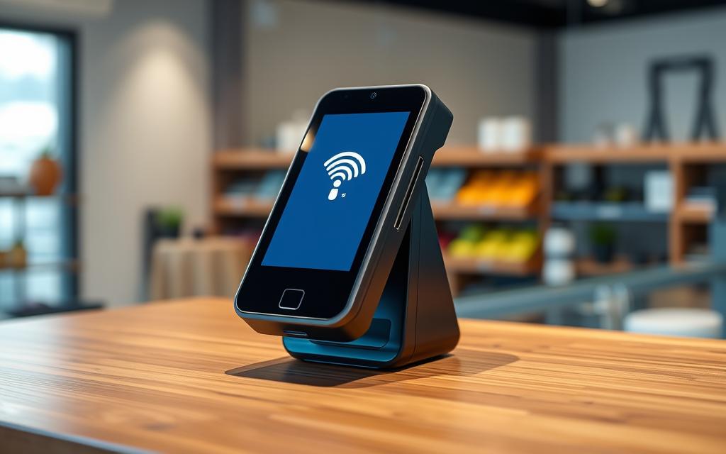 NFC terminal with contactless symbol